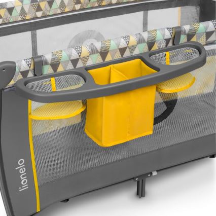 Lionelo - Детско креватче за пътуване SVEN PLUS сив/жълти