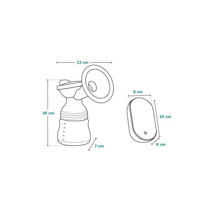 Lionelo - Електрическа презареждаема помпа за изцеждане на майчино мляко FIDI GO, 5V, 1200 mAh, 150 ml