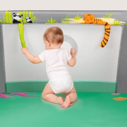 Lionelo - Игрален парк MILLE PLUS, сиво-зелен