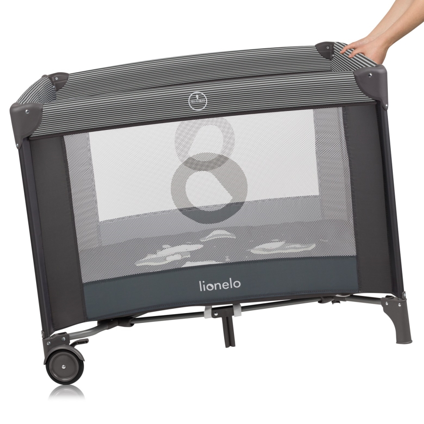 Lionelo - Игрална кошара BONNIE, сив в скандинавски стил