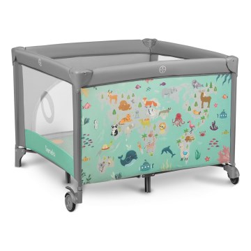 Lionelo - Игралски манеж MILLE Сиво-зелен