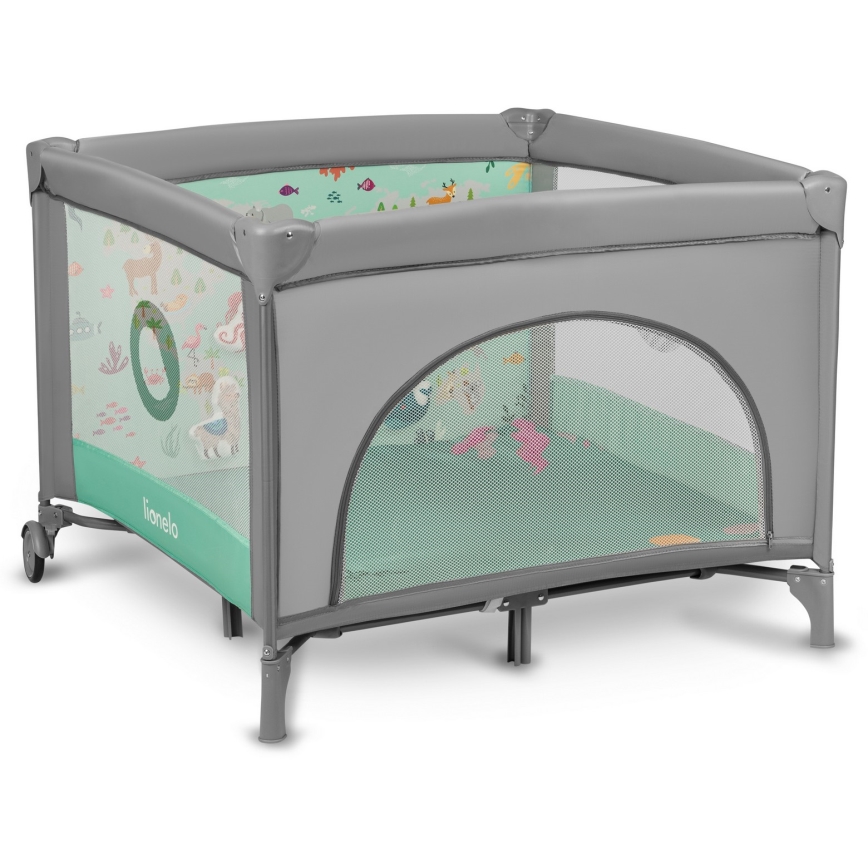Lionelo - Игралски манеж MILLE Сиво-зелен