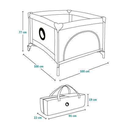 Lionelo - Игралски манеж MILLE Сиво-зелен