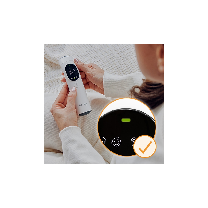 Lionelo - Инфрачервен термометър FEVERSCAN с 2xAAA батерии