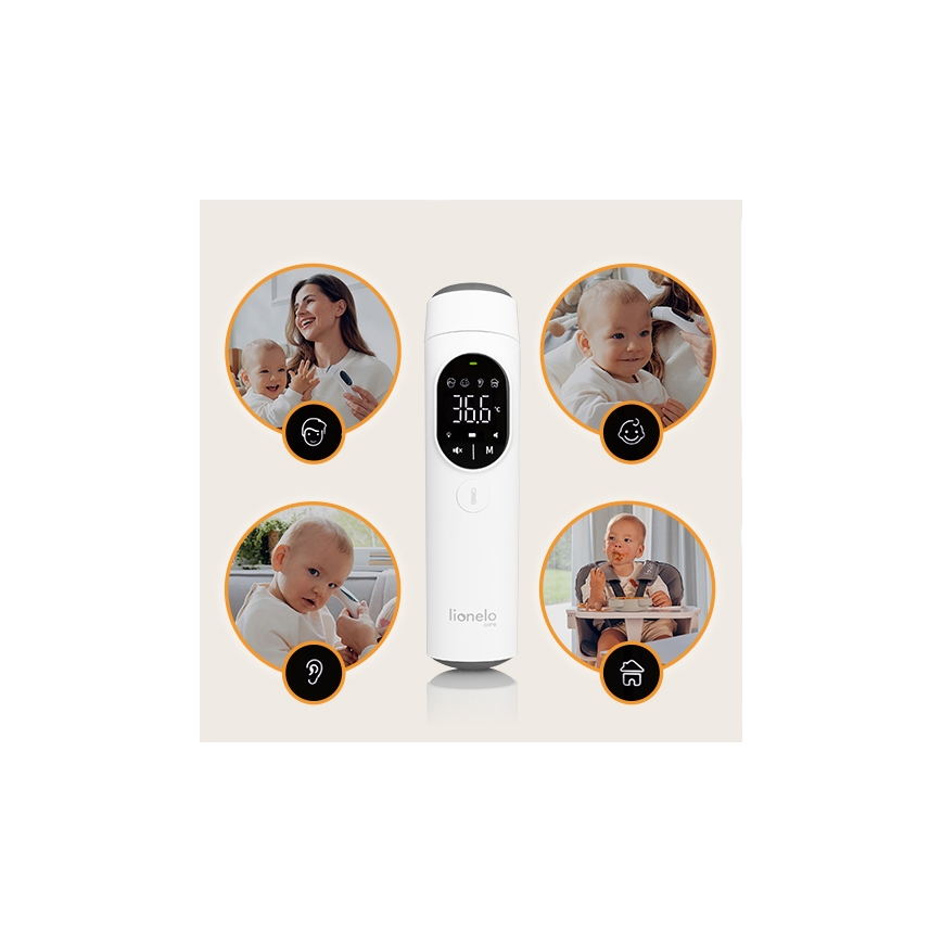 Lionelo - Инфрачервен термометър FEVERSCAN с 2xAAA батерии
