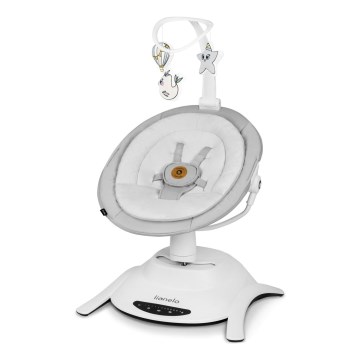 Lionelo - Люлка за бебе с мелодия BELLA Grey Concrete + дистанционно управление