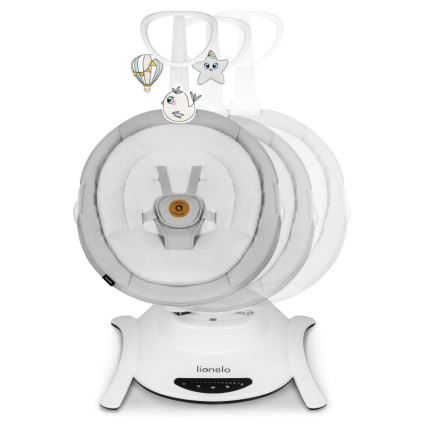 Lionelo - Люлка за бебе с мелодия BELLA Grey Concrete + дистанционно управление