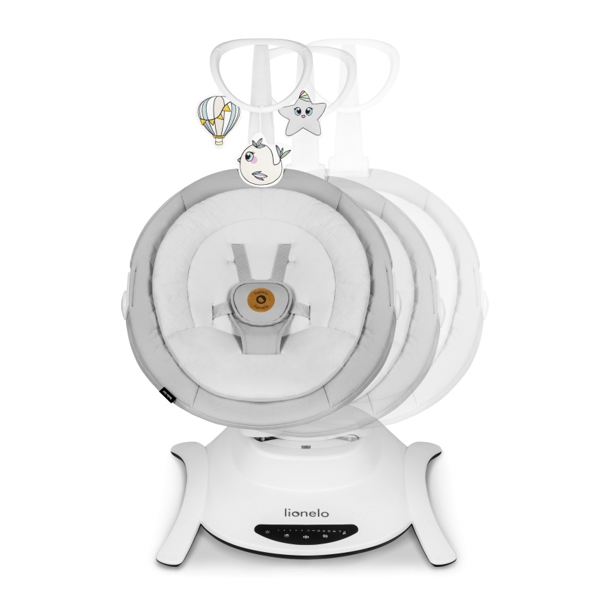 Lionelo - Люлка за бебе с мелодия BELLA Grey Concrete + дистанционно управление
