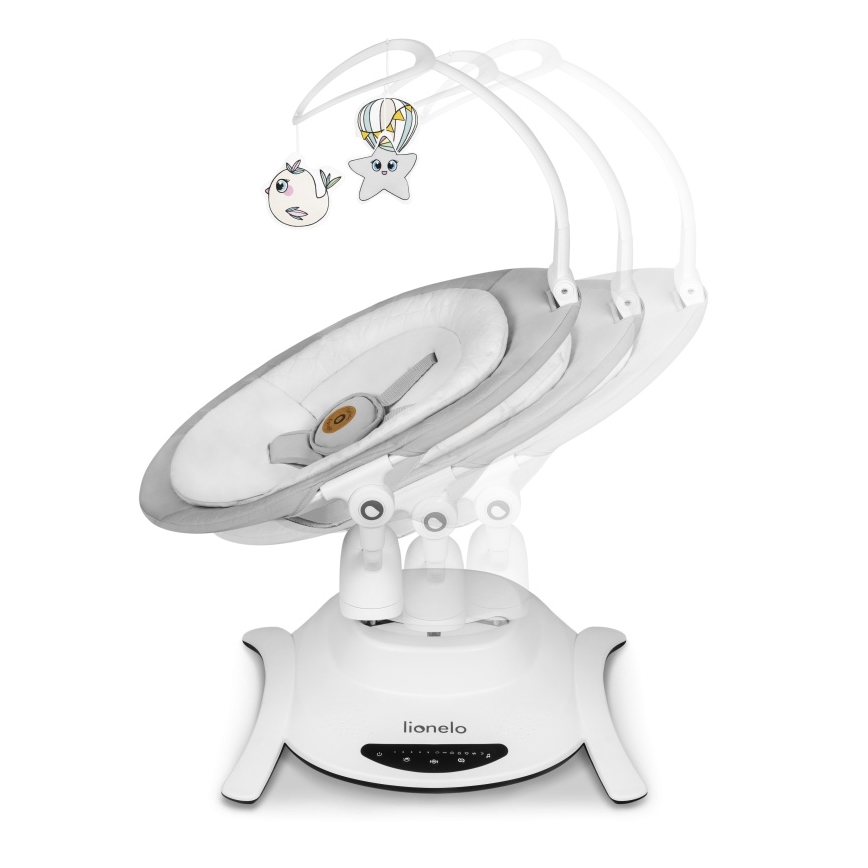 Lionelo - Люлка за бебе с мелодия BELLA Grey Concrete + дистанционно управление