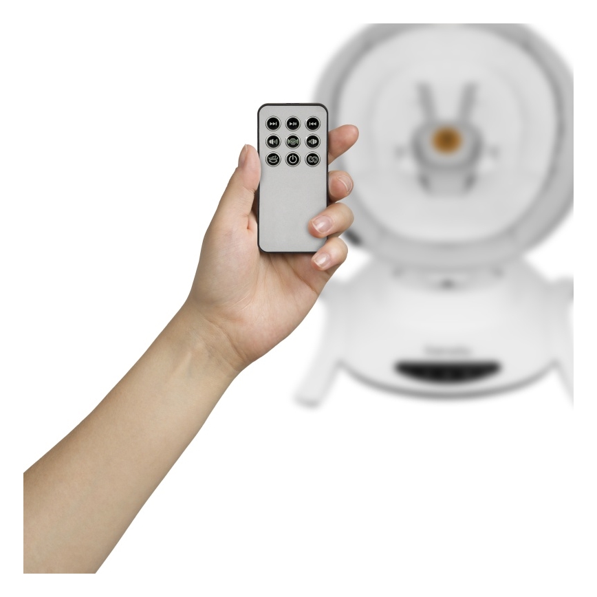 Lionelo - Люлка за бебе с мелодия BELLA Grey Concrete + дистанционно управление