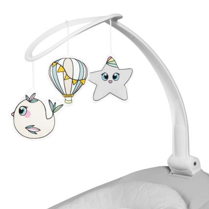 Lionelo - Люлка за бебе с мелодия BELLA Grey Concrete + дистанционно управление