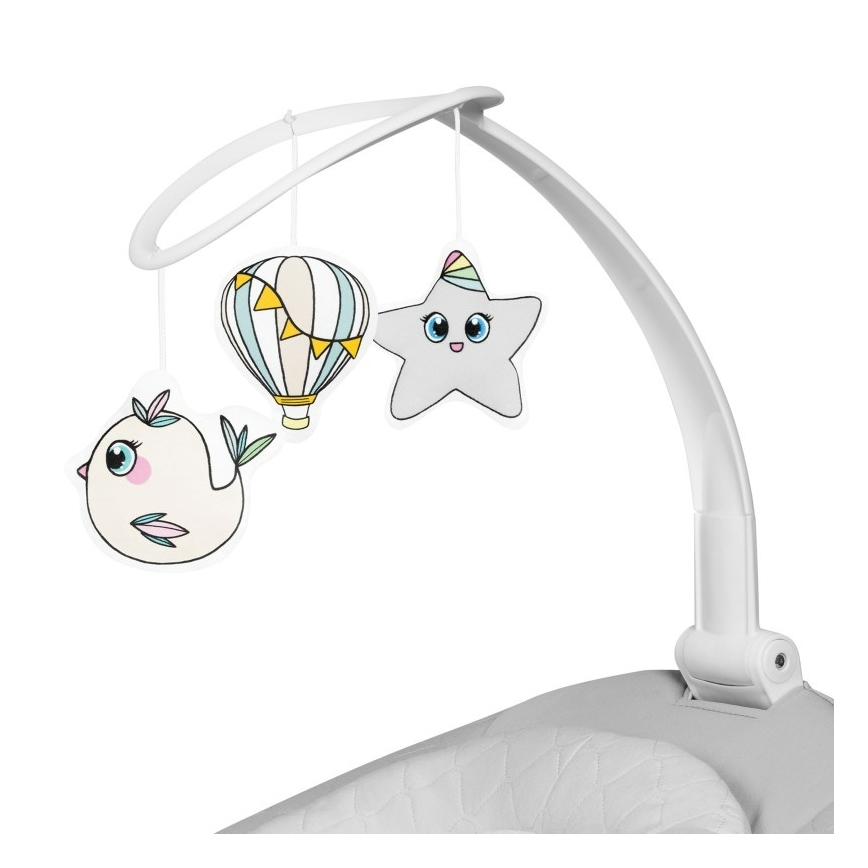 Lionelo - Люлка за бебе с мелодия BELLA Grey Concrete + дистанционно управление