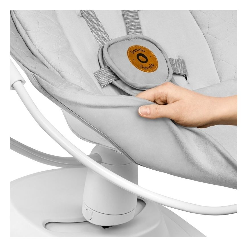 Lionelo - Люлка за бебе с мелодия BELLA Grey Concrete + дистанционно управление