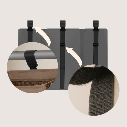 Lionelo - Органайзер за креватче 3 в 1 SIDEPOCKET сив