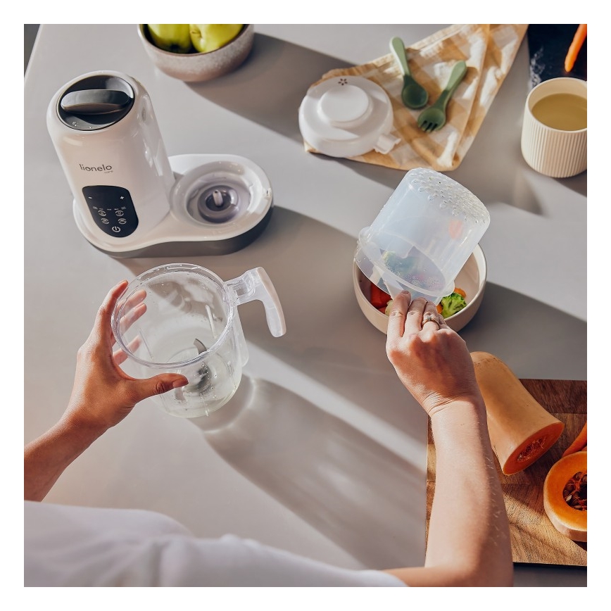 Lionelo - Пароварка 5 в 1 BABYMENU 110W/230V бяла/сива