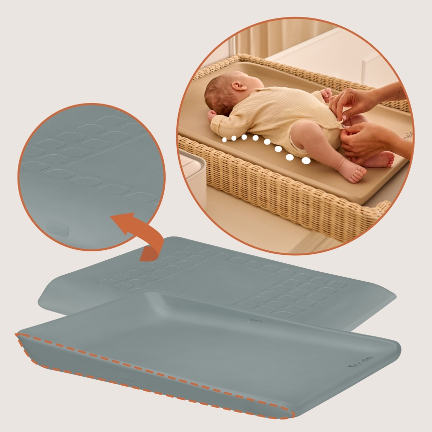 Lionelo - пеленална подложка MEGS 49x70 см Grey Dove