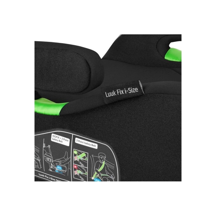 Lionelo - Подсилваща седалка за кола LUUK FIX i-Size 125-150 см черен