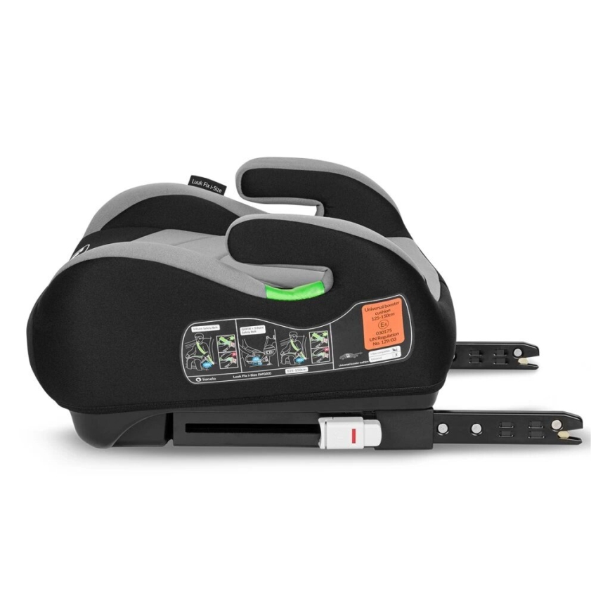 Lionelo - Подсилваща седалка за кола LUUK FIX i-Size 125-150 см черен/сив