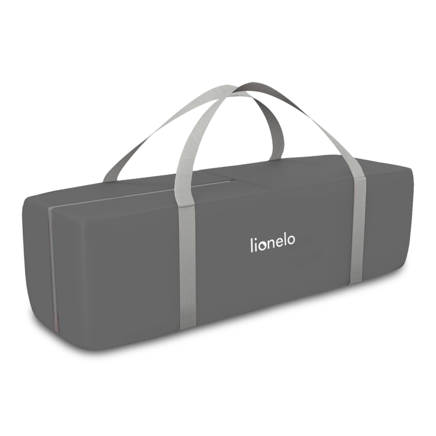 Lionelo - Портативна кошара FLOWER, сив в скандинавски стил