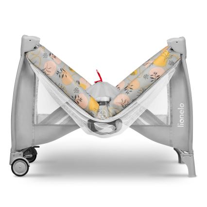 Lionelo - Портативно детско креватче STEFI PLUS, розово и жълто