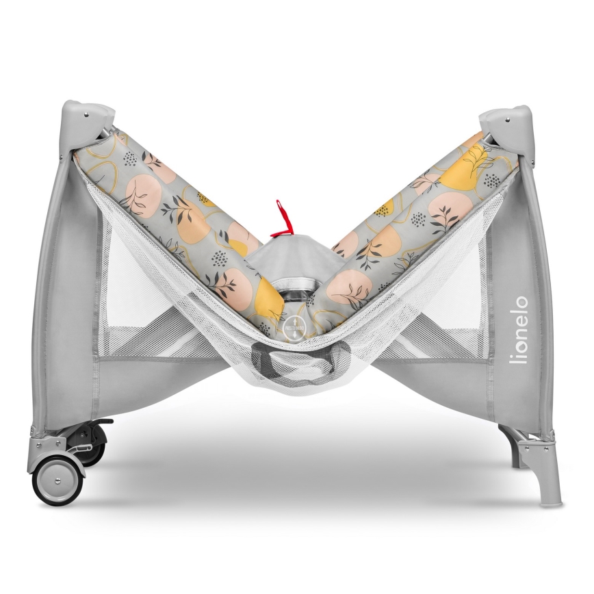 Lionelo - Портативно детско креватче STEFI PLUS, розово и жълто