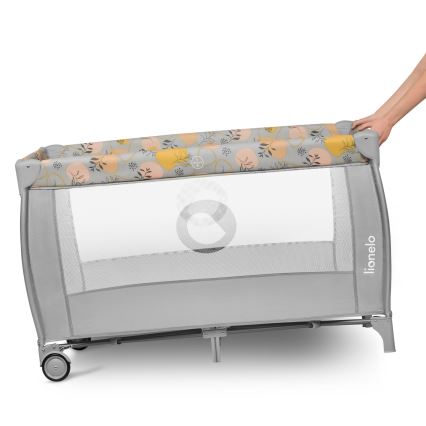 Lionelo - Портативно креватче STEFI PLUS, розово/жълто