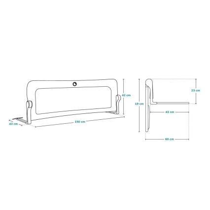 Lionelo - Предпазна бариера за легло EVA, сива