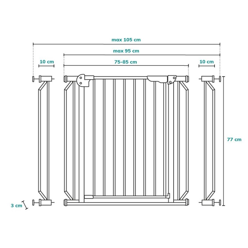 Lionelo - Преграда за безопасност TRUUS SLIM LED 1xAAA бяла