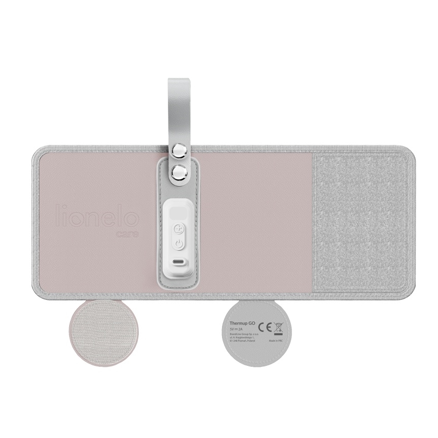 Lionelo - Преносим акумулаторен подгрявач за бебешки шишета THERMUP GO 18W/5V, бебешко розово