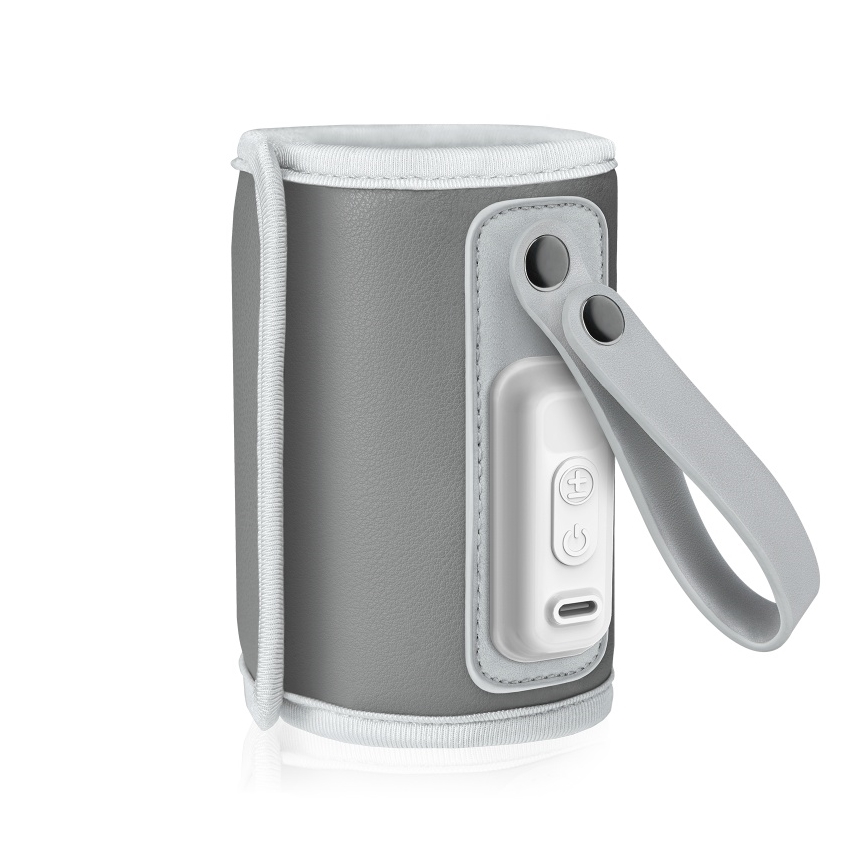 Lionelo - Преносим акумулаторен подгрявач за бебешки шишета THERMUP GO 18W/5V сив/сребрист