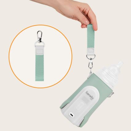 Lionelo - Преносим акумулаторен подгрявач за шишета THERMUP GO EVO 18W/5V зелен/бял