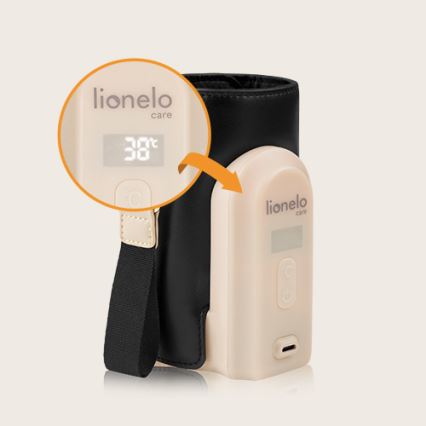 Lionelo - Преносим нагревател за шишета с презареждаща се батерия THERMUP GO EVO 18W/5V черен/бежов