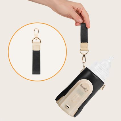 Lionelo - Преносим нагревател за шишета с презареждаща се батерия THERMUP GO EVO 18W/5V черен/бежов