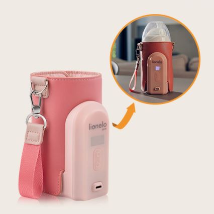 Lionelo - Преносим нагревател за шишета с презареждаща се батерия THERMUP GO EVO 18W/5V розов