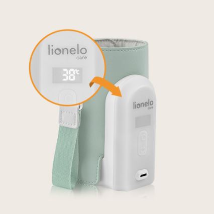 Lionelo - Преносим нагревател за шишета с презареждаща се батерия THERMUP GO EVO 18W/5V зелен/бял