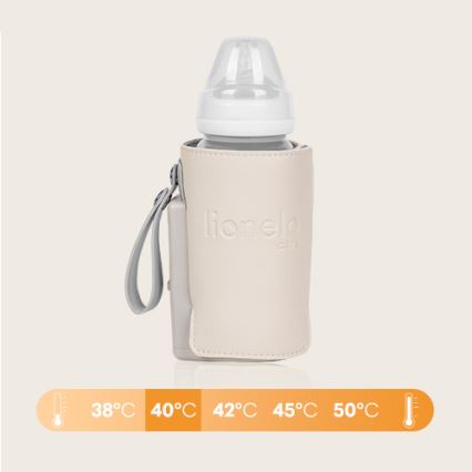 Lionelo - Преносим нагревател за шишета с презареждаща се батерия THERMUP GO PLUS 10W/5V бежов