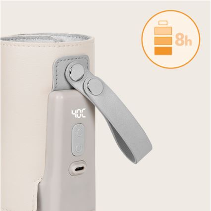 Lionelo - Преносим нагревател за шишета с презареждаща се батерия THERMUP GO PLUS 10W/5V бежов