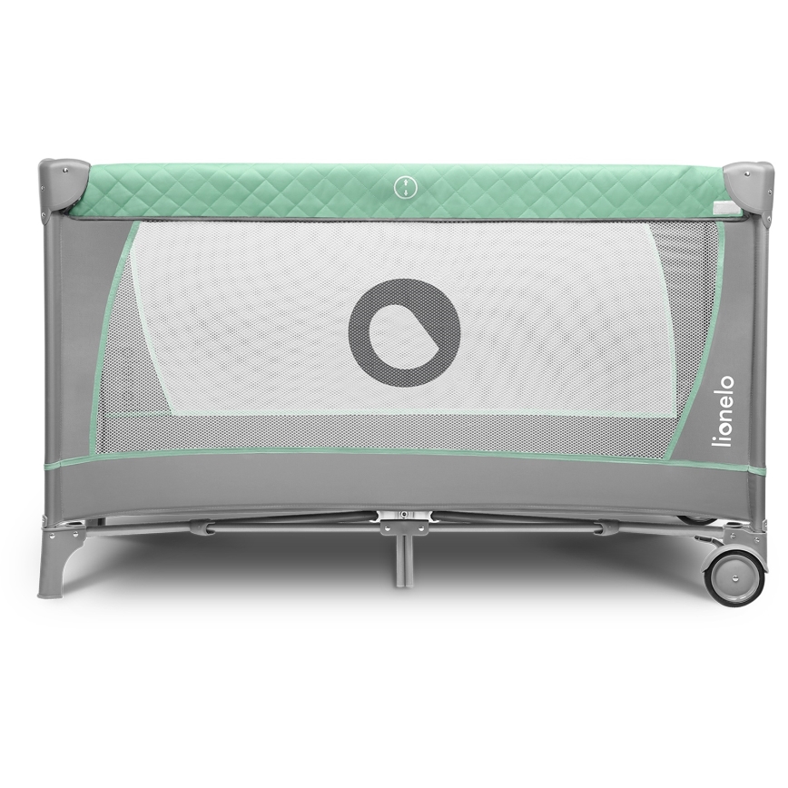 Lionelo - Преносима бебешка кошара FLOWER, тюркоаз