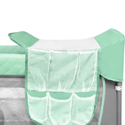 Lionelo - Преносима бебешка кошара FLOWER, тюркоаз