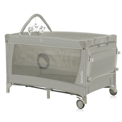 Lionelo - Преносима бебешка кошара FLOWER Капучино
