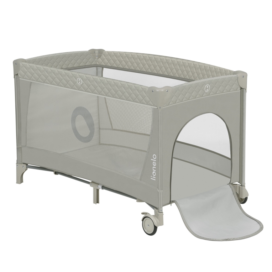 Lionelo - Преносима бебешка кошара FLOWER Капучино