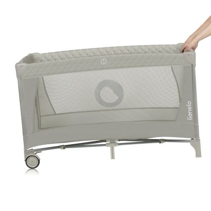 Lionelo - Преносима бебешка кошара FLOWER Капучино