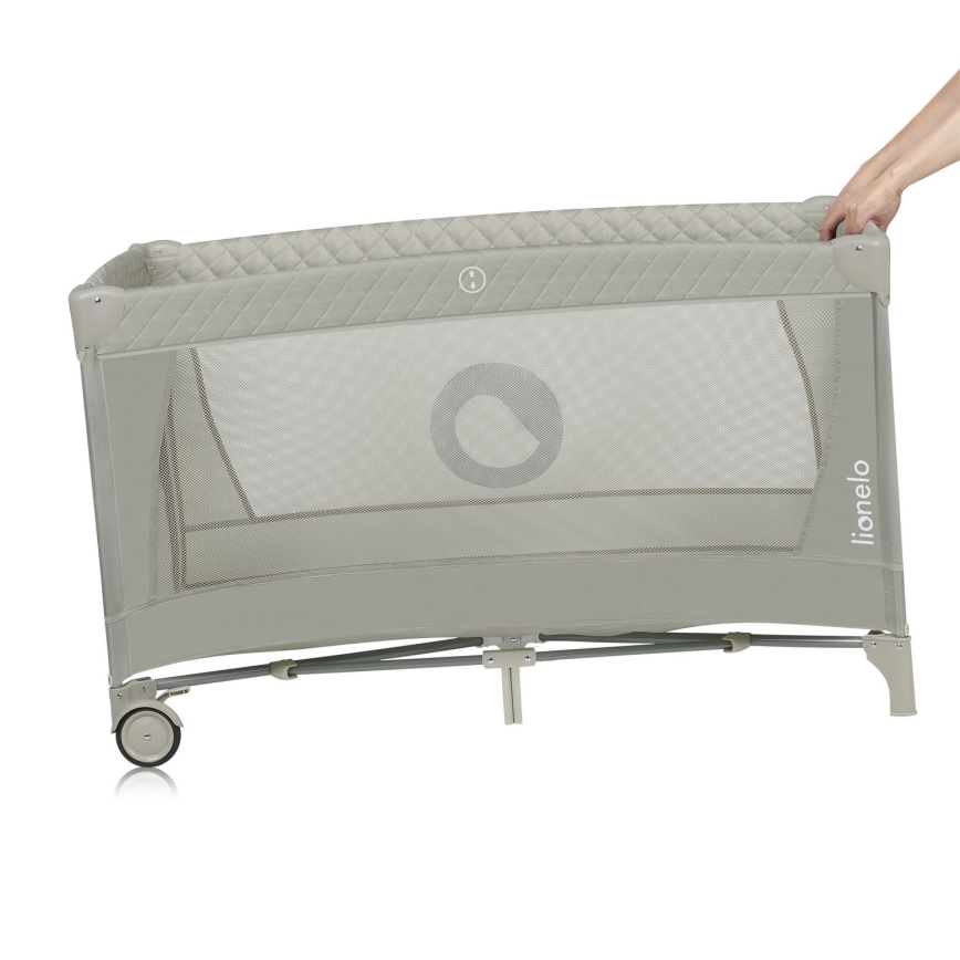 Lionelo - Преносима бебешка кошара FLOWER Капучино