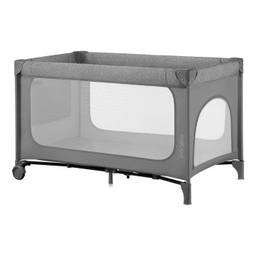 Lionelo - Преносима бебешка кошара JASMIN EASY FOLD Grey Stone