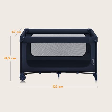 Lionelo - преносима бебешка кошара JASMIN EASY FOLD тъмносин