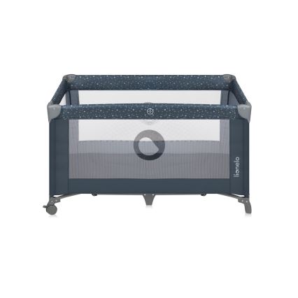 Lionelo - Преносима бебешка кошара STEFI синьо-сиво