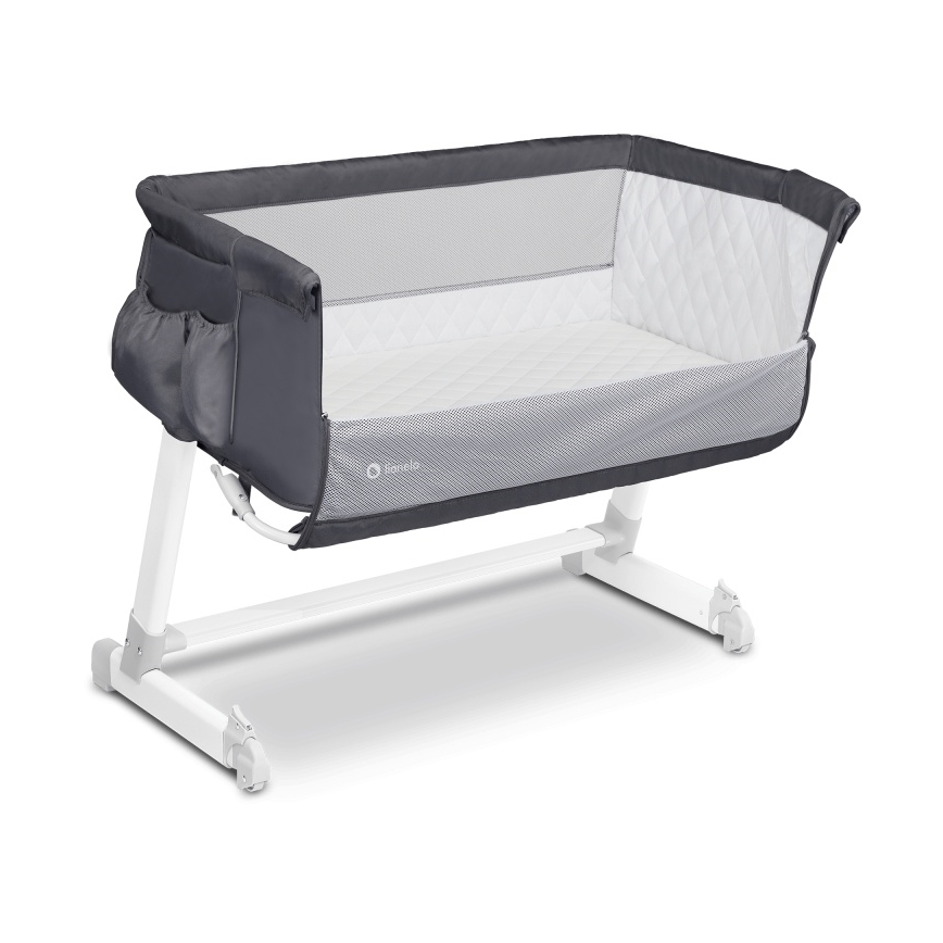 Lionelo - Преносима бебешка кошара THEO тъмносива