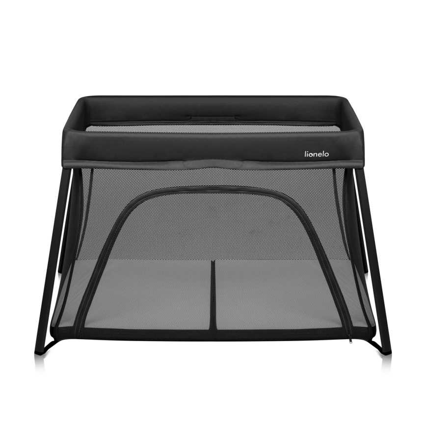 Lionelo - Преносима детска кошара 3 в 1 ALICE черна