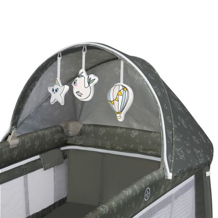 Lionelo - Преносима детска кошара SVEN PLUS Beige Olive