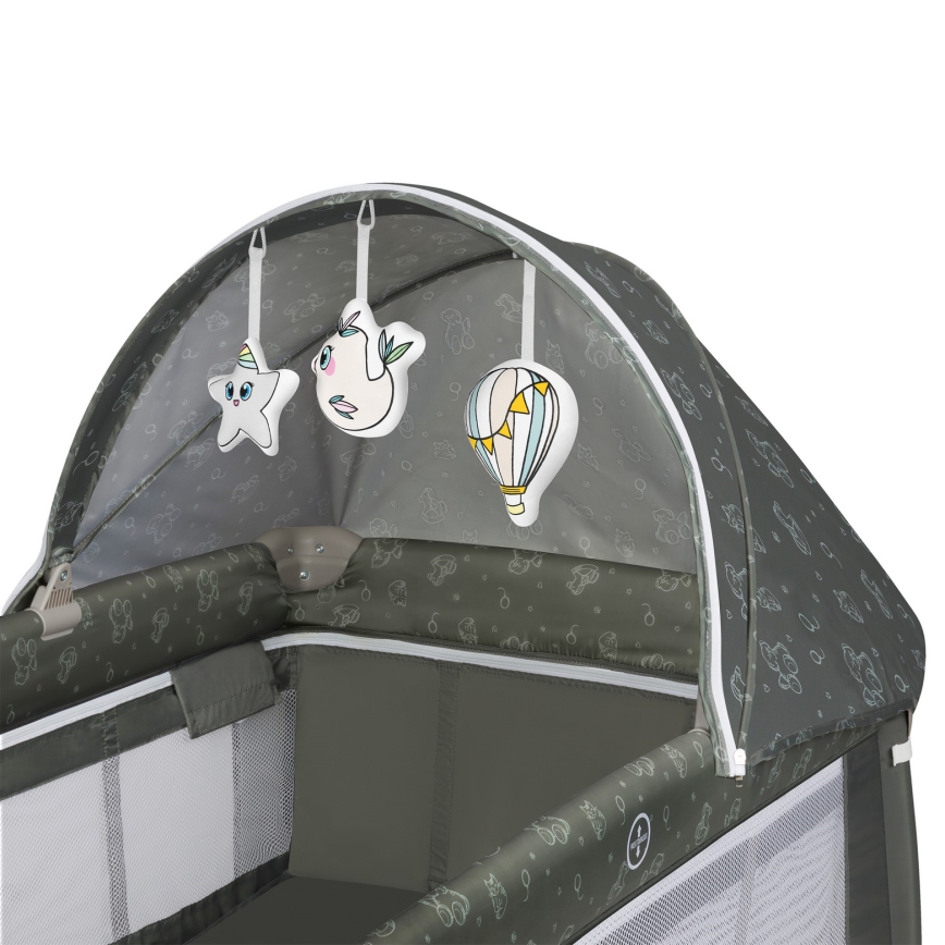 Lionelo - Преносима детска кошара SVEN PLUS Beige Olive